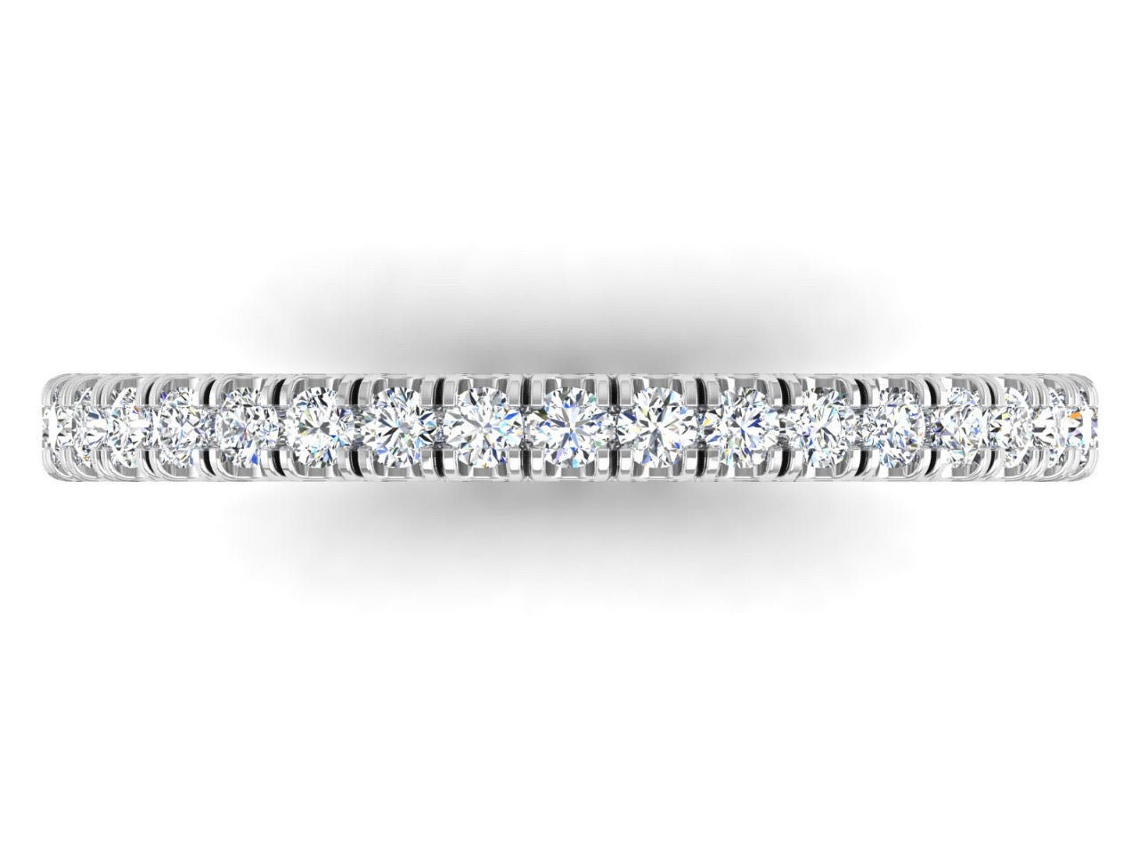 18K White Gold Round Cut Natural Diamond Eternity Band Size 5 1/4