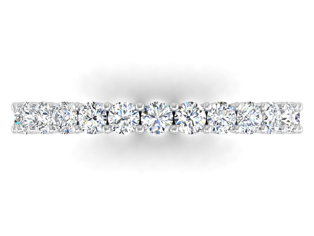 18K W Gold Round Cut Natural Diamond Eternity Band Size 7