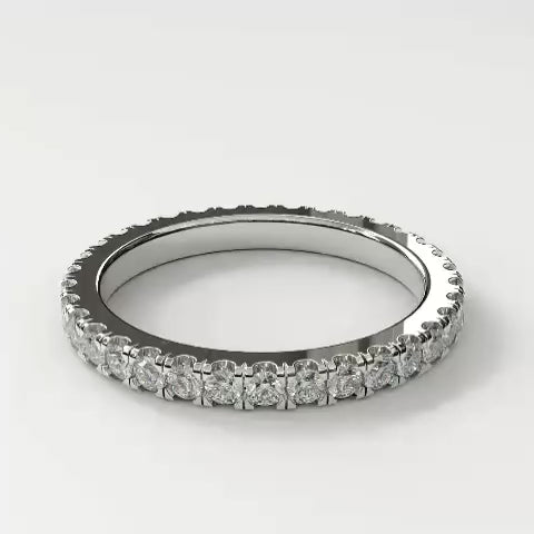 18K White Gold Eternity Diamon Band Ring Size 4 1/4